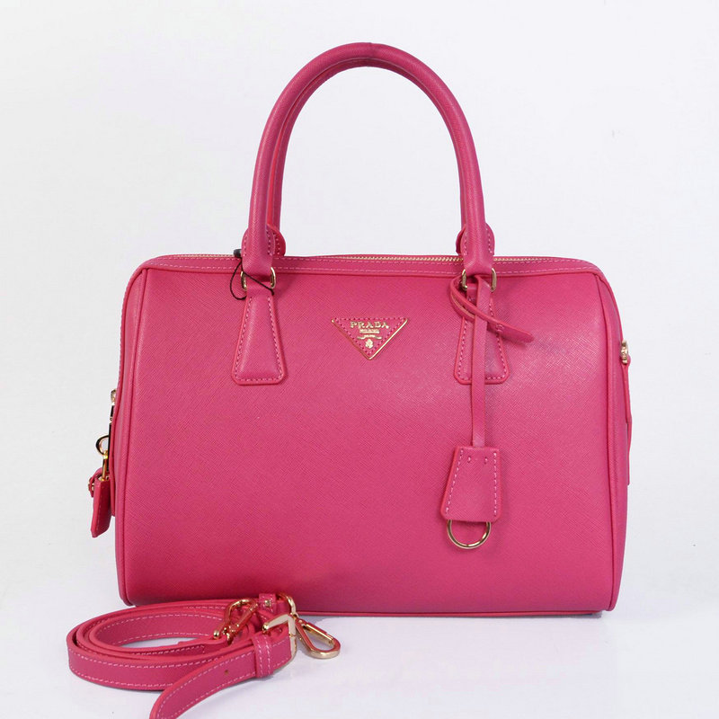 2014 Prada Saffiano Leather Two Handle Bag BN2780 rosered for sale